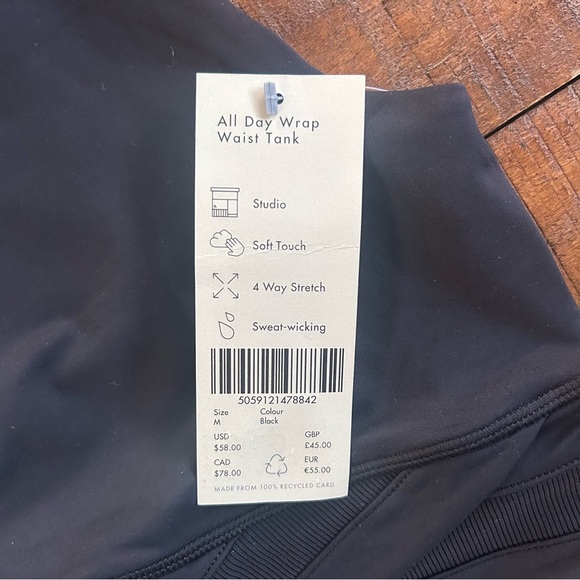 Sweaty Betty All Day Wrap Waist Tank Crop Medium - Picture 5 of 6